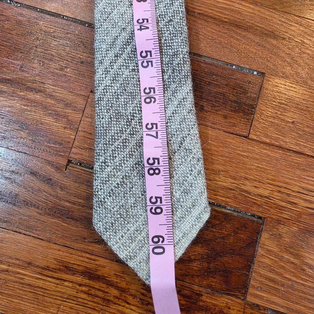 Tweedmill British Made Pure New‎ Wool Tie Brown Oatmeal Textured Tweed 61x3.25